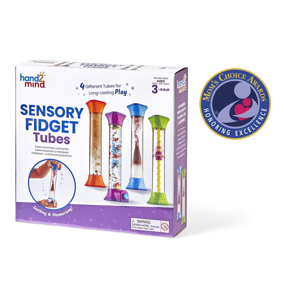 Learning Resources Sensory Fidget Tubes - Set of 4 Calming Play Bottles for Autism, ADHD & Anxiety Relief 4