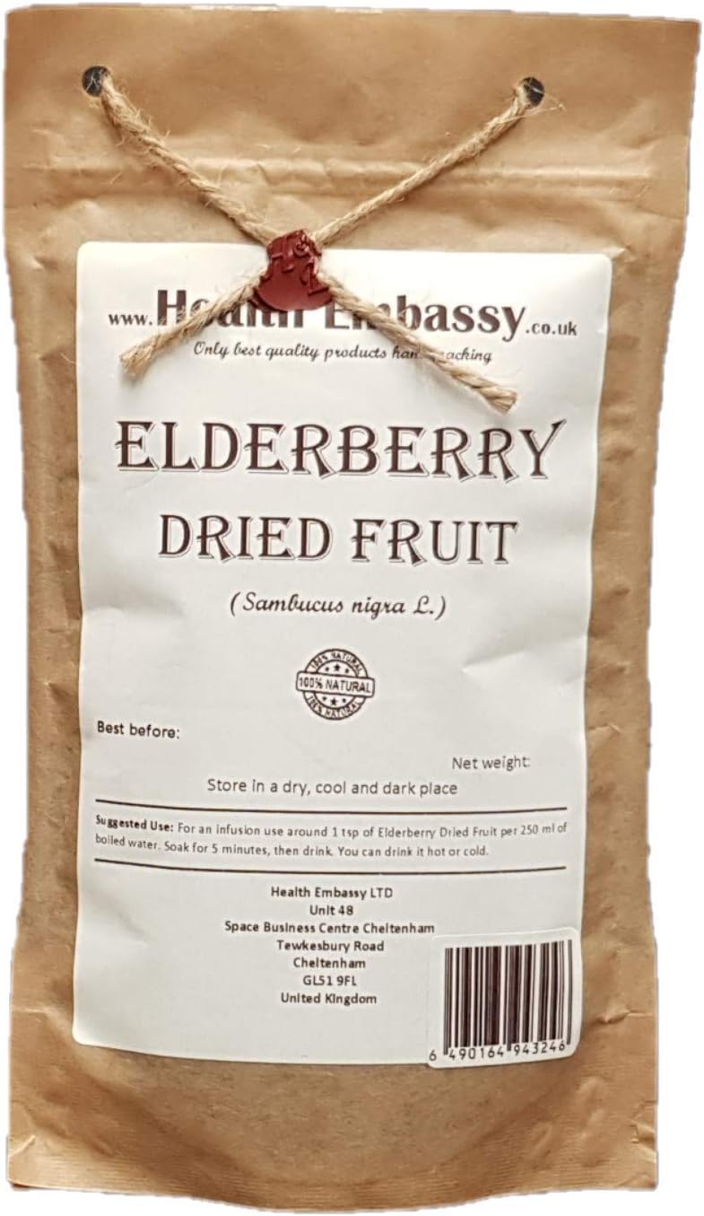 Health Embassy - Elderberry Dried Fruit (Sambucus nigra L) (50g)