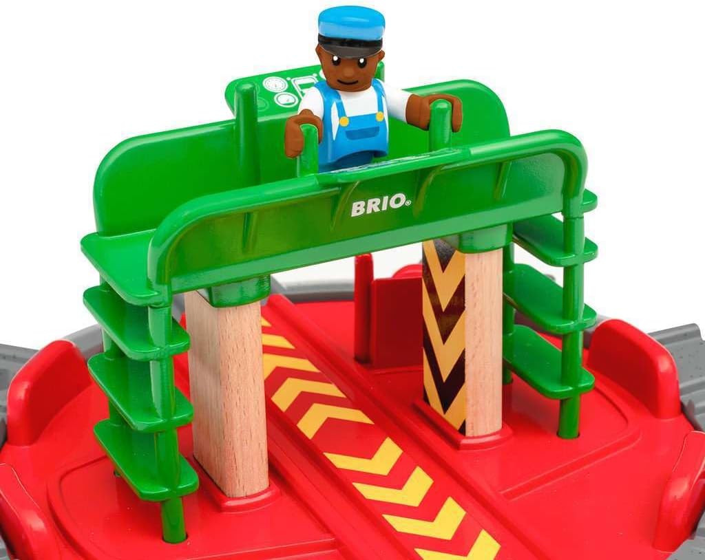 BRIO World Train Turntable & Figure Wooden Railway Set for Kids 9