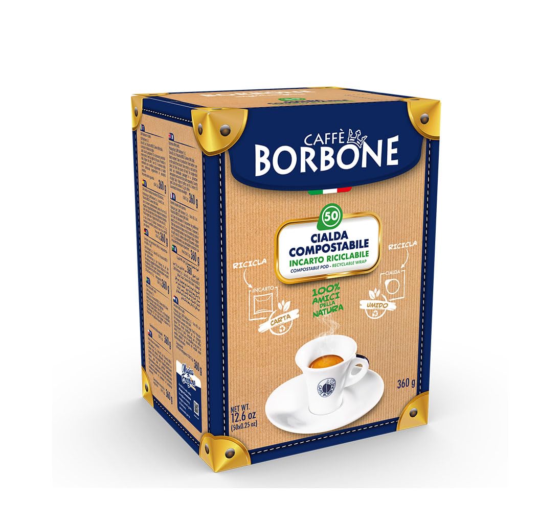 Caffè Borbone Light Coffee Blend Kompostierbare Pads – 50 % weniger Koffein – ESE-kompatibel dm 44 – 50er-Packung 4