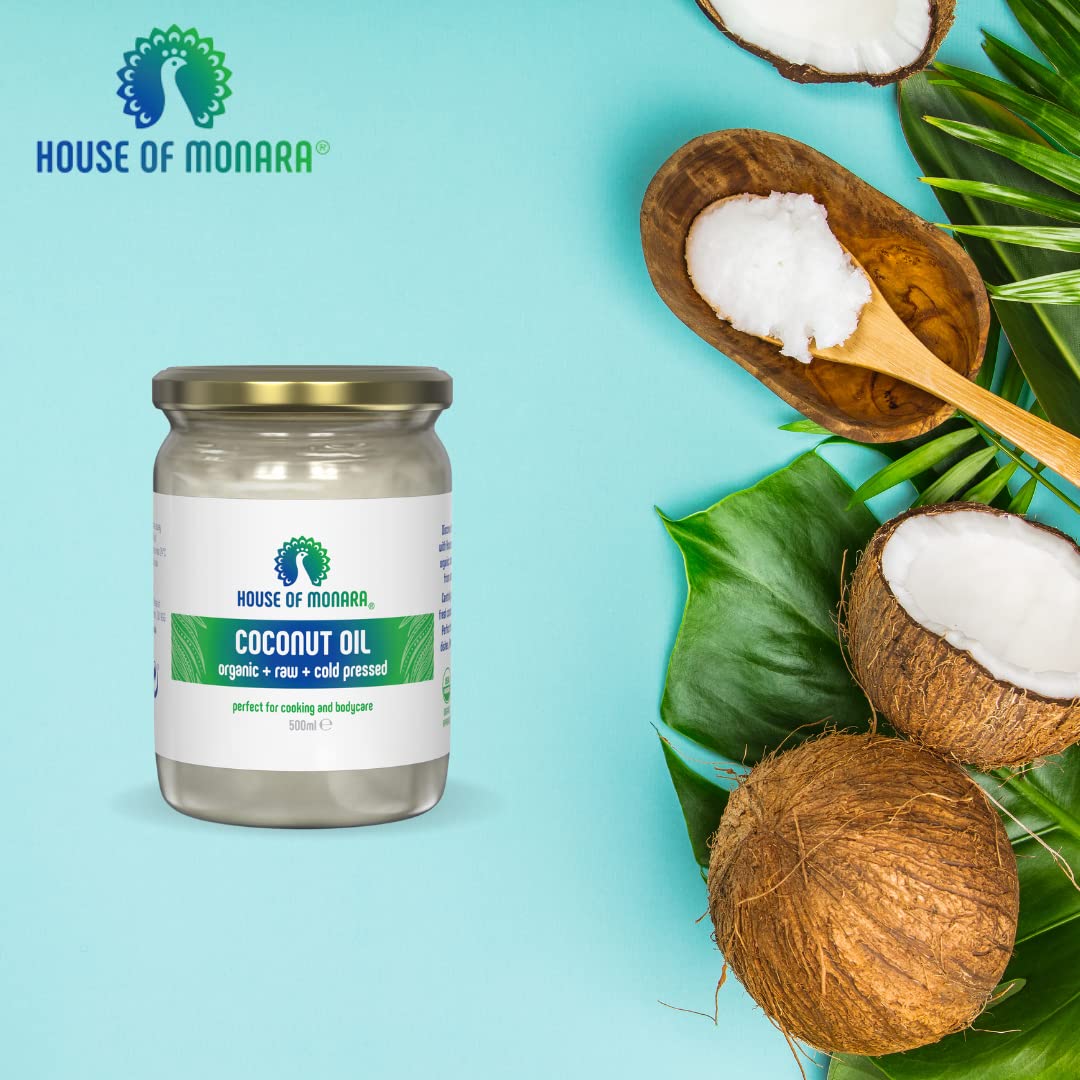 House of Monara Organic Extra Virgin Coconut Oil - Cold Pressed Raw Coconut Oil (760g)