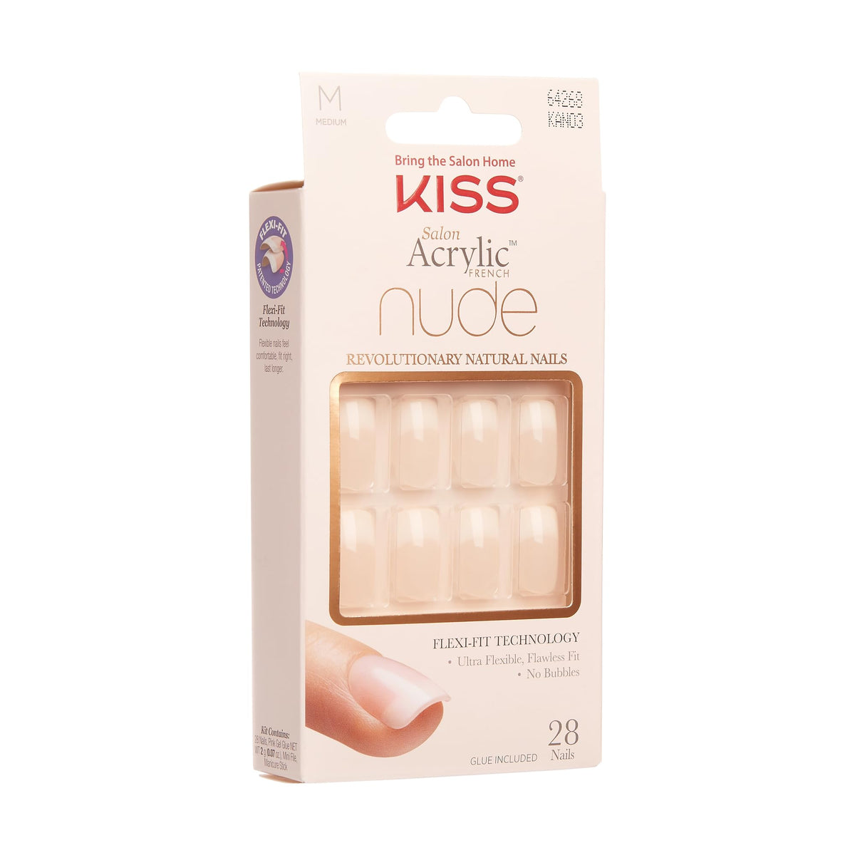 KISS Nude Nails, Cashmere - Medium Size, 28 Nails, Glossy Finish 4