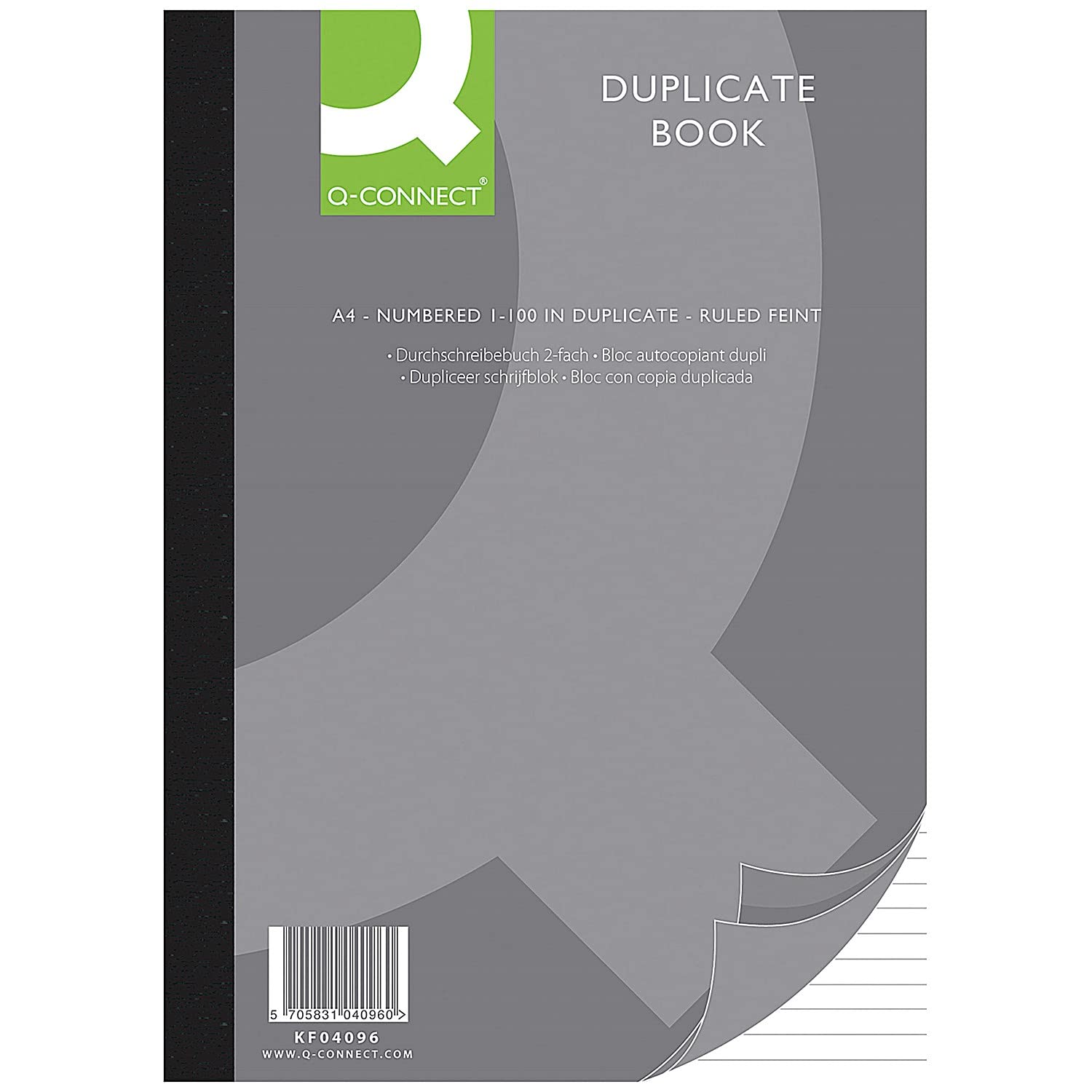 Q-Connect A4 Ruled Feint Duplicate Book | 100 Numbered Sets | 210 x 297 mm 1