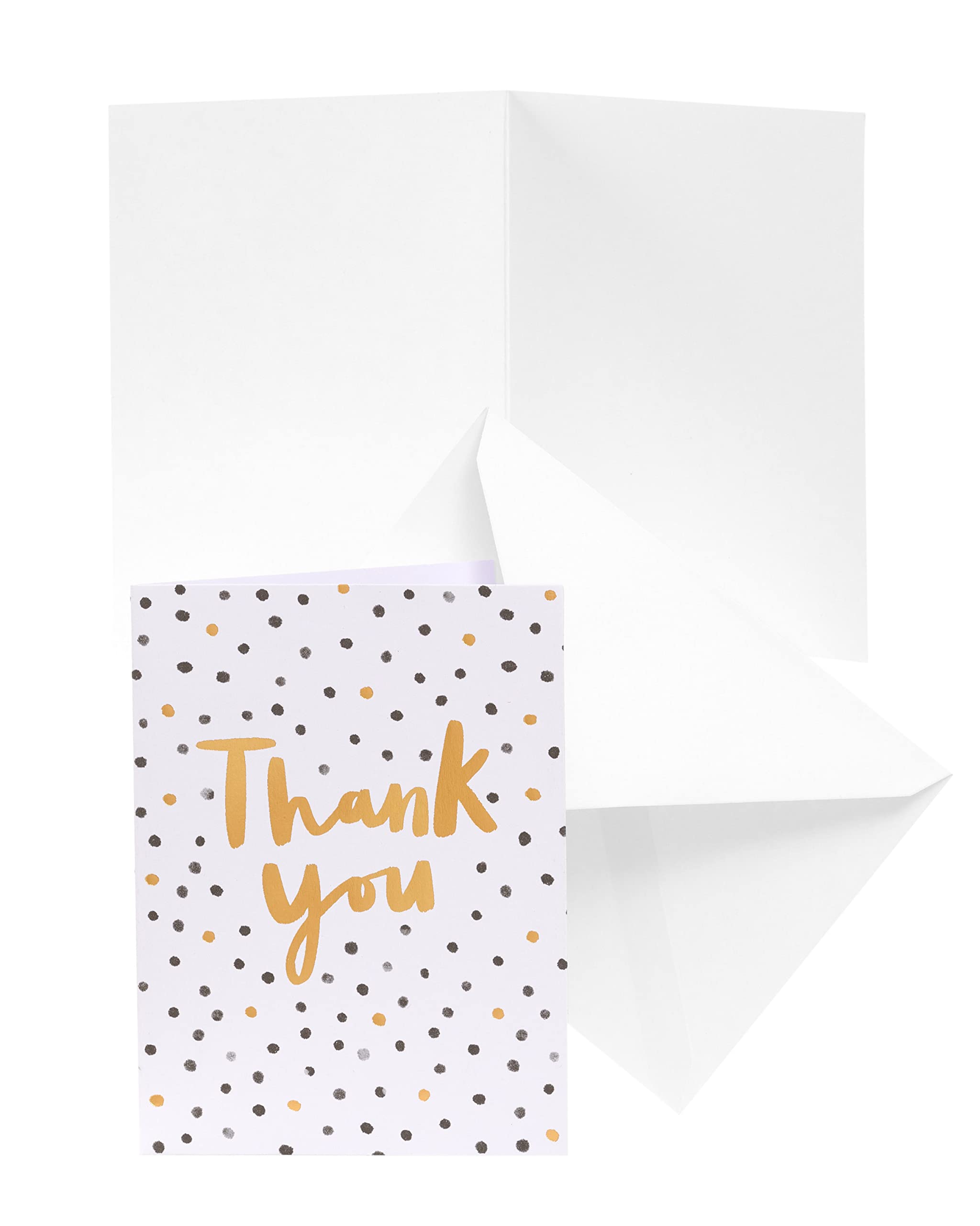 UK Greetings Thank You Cards Multipack - 10 Count, Black & Gold Spot Design | FSC Certified 3