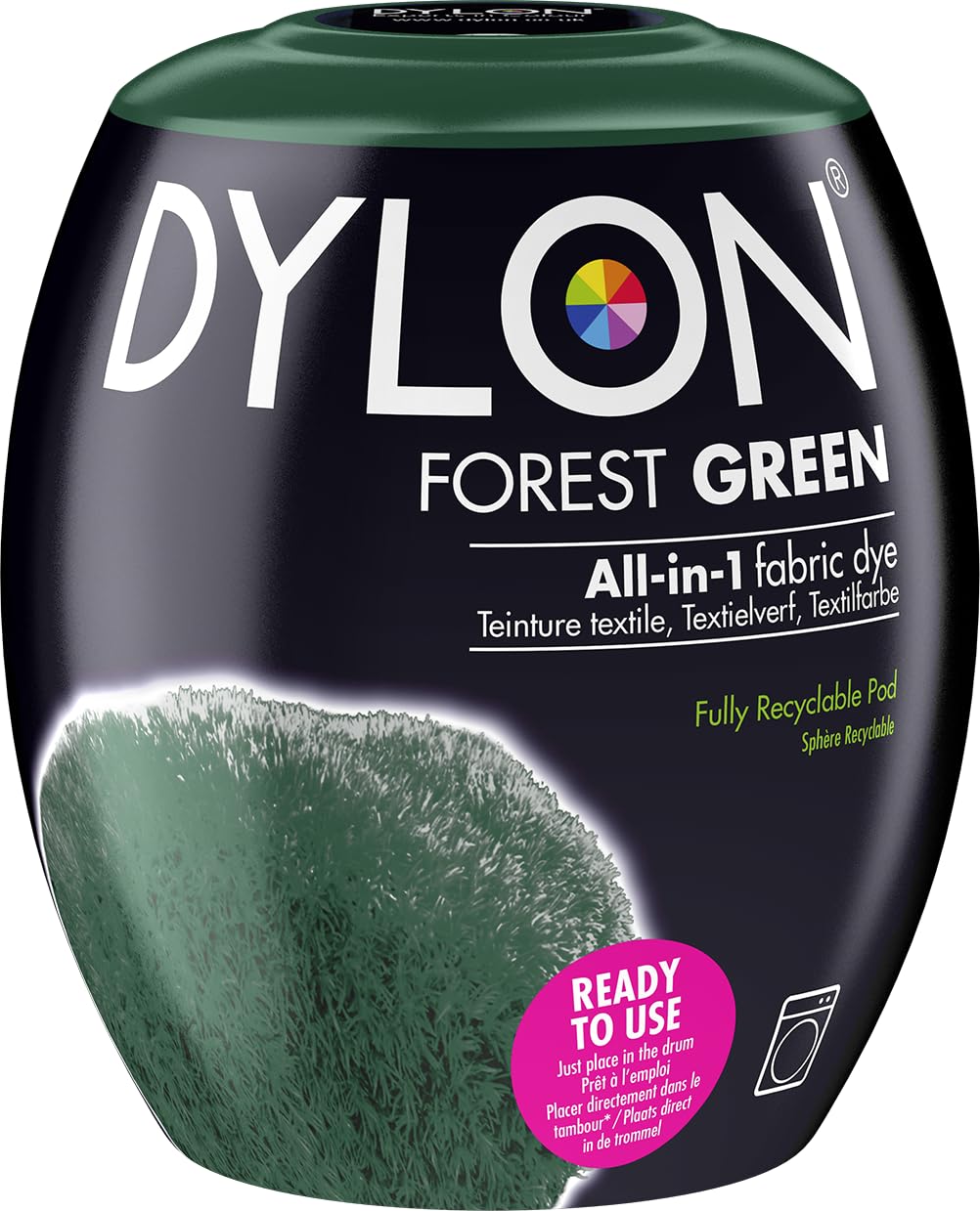 Dylon Washing Machine Fabric Dye Pod - Forest Green | Intense Color | Up to 600g Capacity