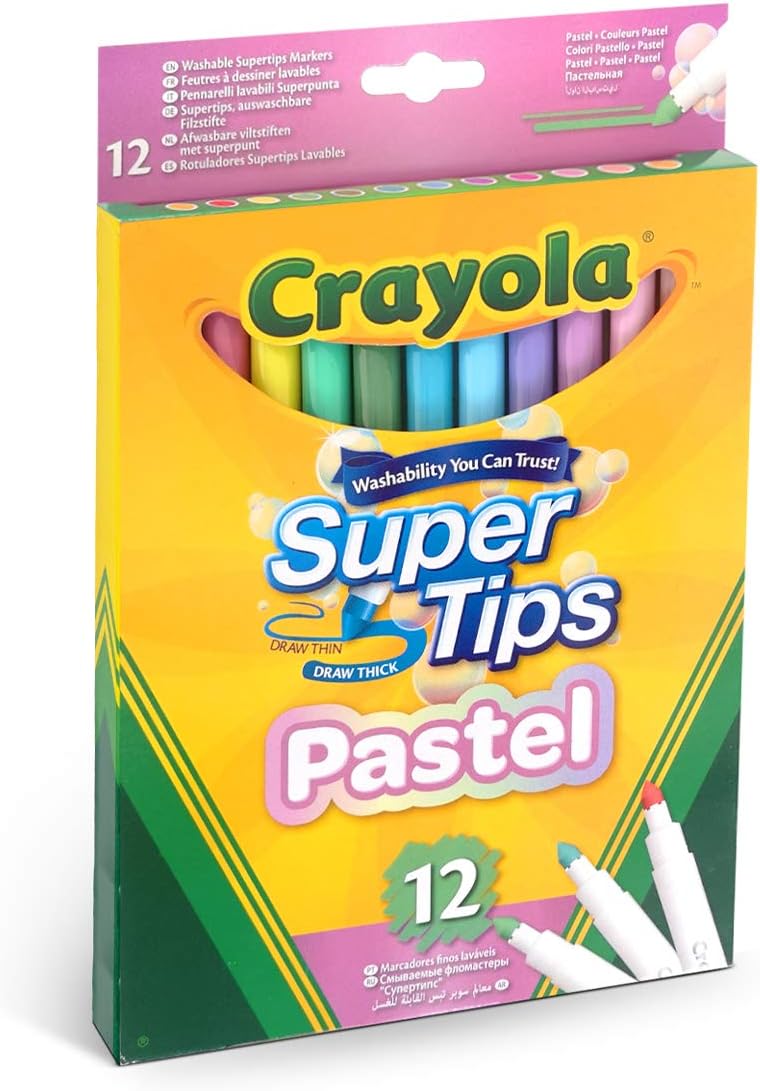 Crayola Bright Supertips Pastel Edition – Abwaschbare Filzstifte für Kinder ab 3 Jahren 3