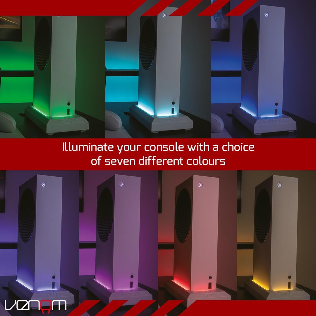 Venom LED Light-Up Console Stand for Xbox Series S - Multi-Color RGB Lighting with USB Power 6