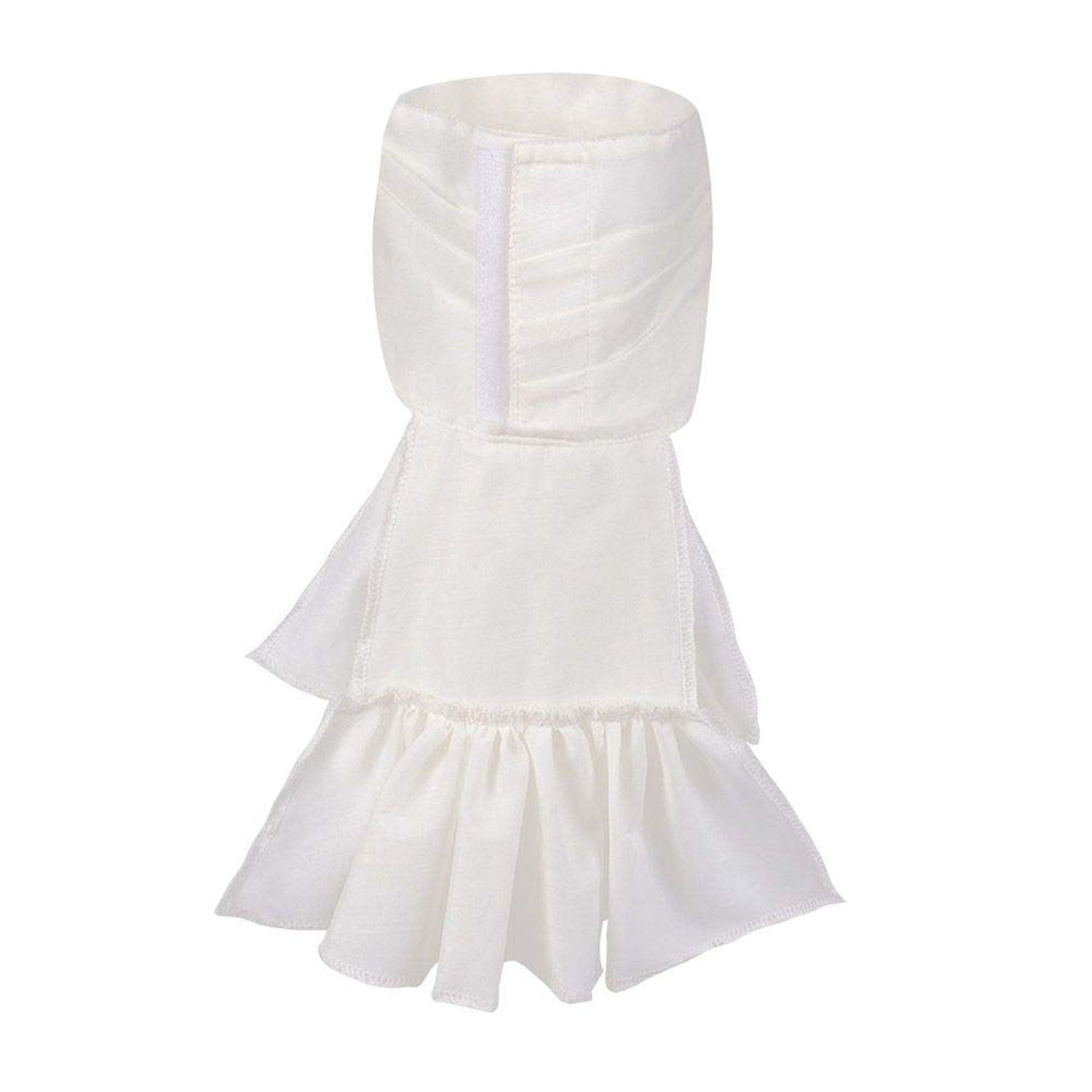 Boland White Jabot with Gold Buttons – Victorian Steampunk High Collar Neck Accessory 4