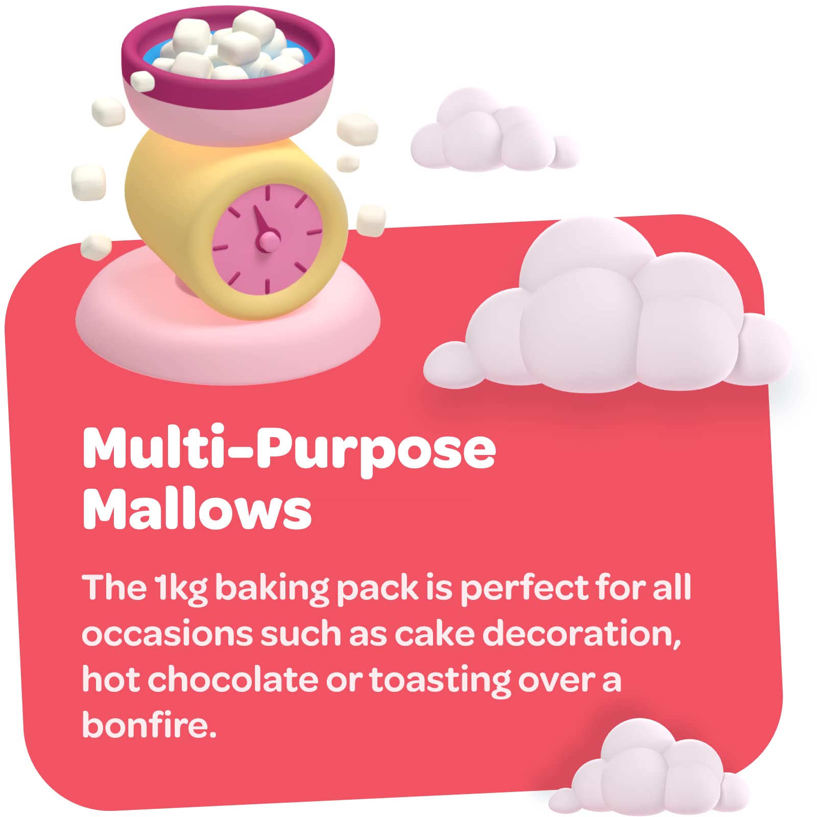 Freedom Confectionery - Vanilla Mini Pink & White Marshmallows 1kg Bag 3