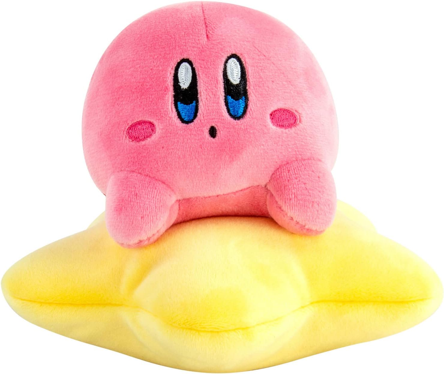 Kirby Warpstar Riding Plush Toy - 6" Officially Licensed Club Mocchi Mocchi Pink Squishy Fabric Plush 3