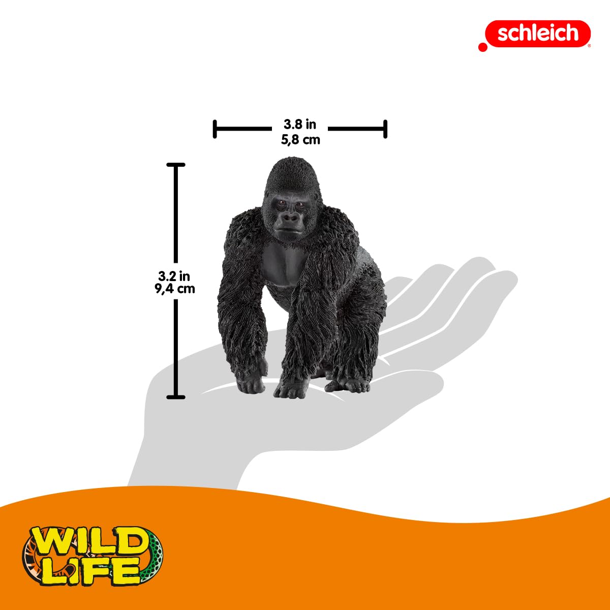 SCHLEICH Male Gorilla Figure - Wildlife Animal Toy for Kids 36 Months+ 3
