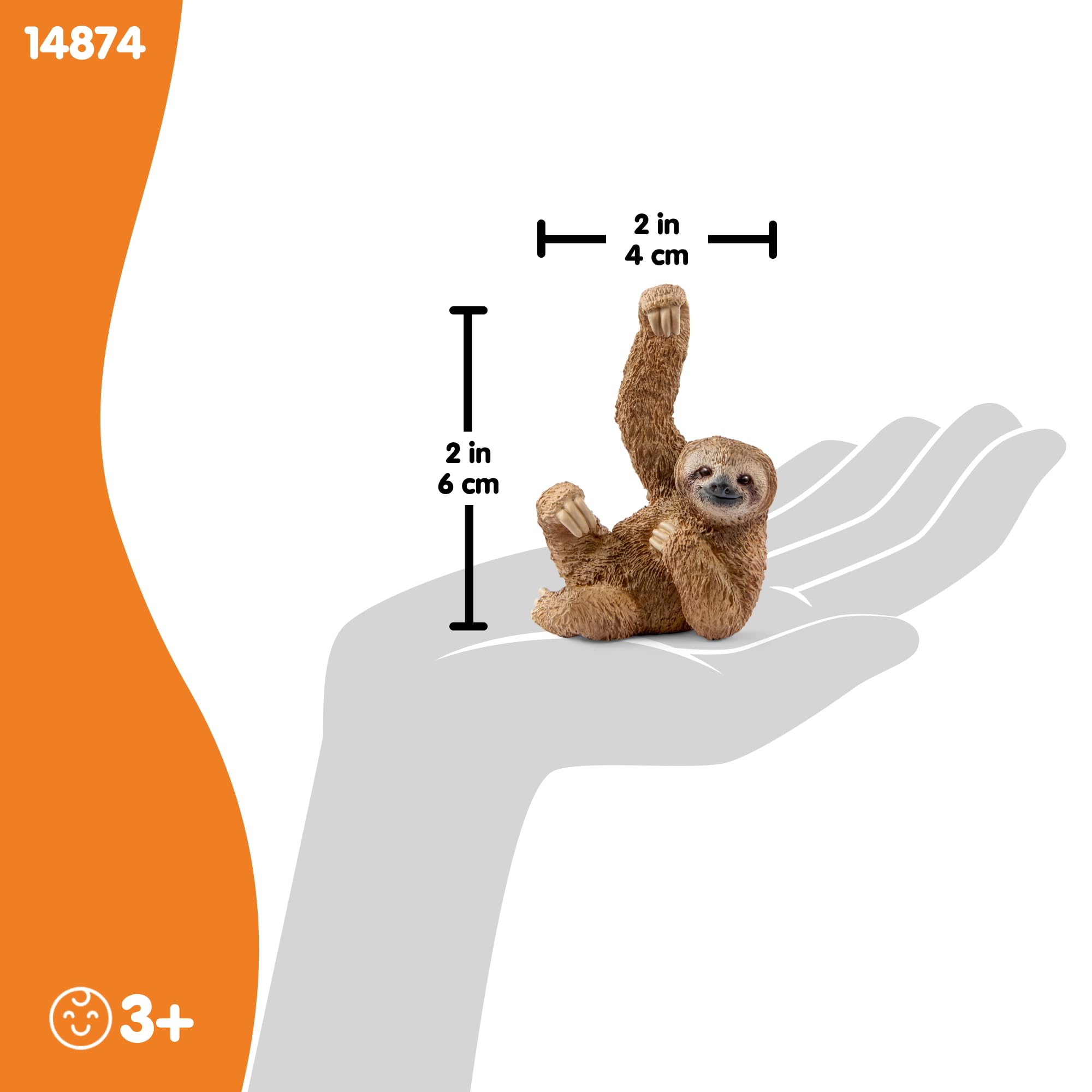 Schleich 14793 Wild Life Sloth Figurine - Realistic PVC Animal Model for Imaginative Play 10