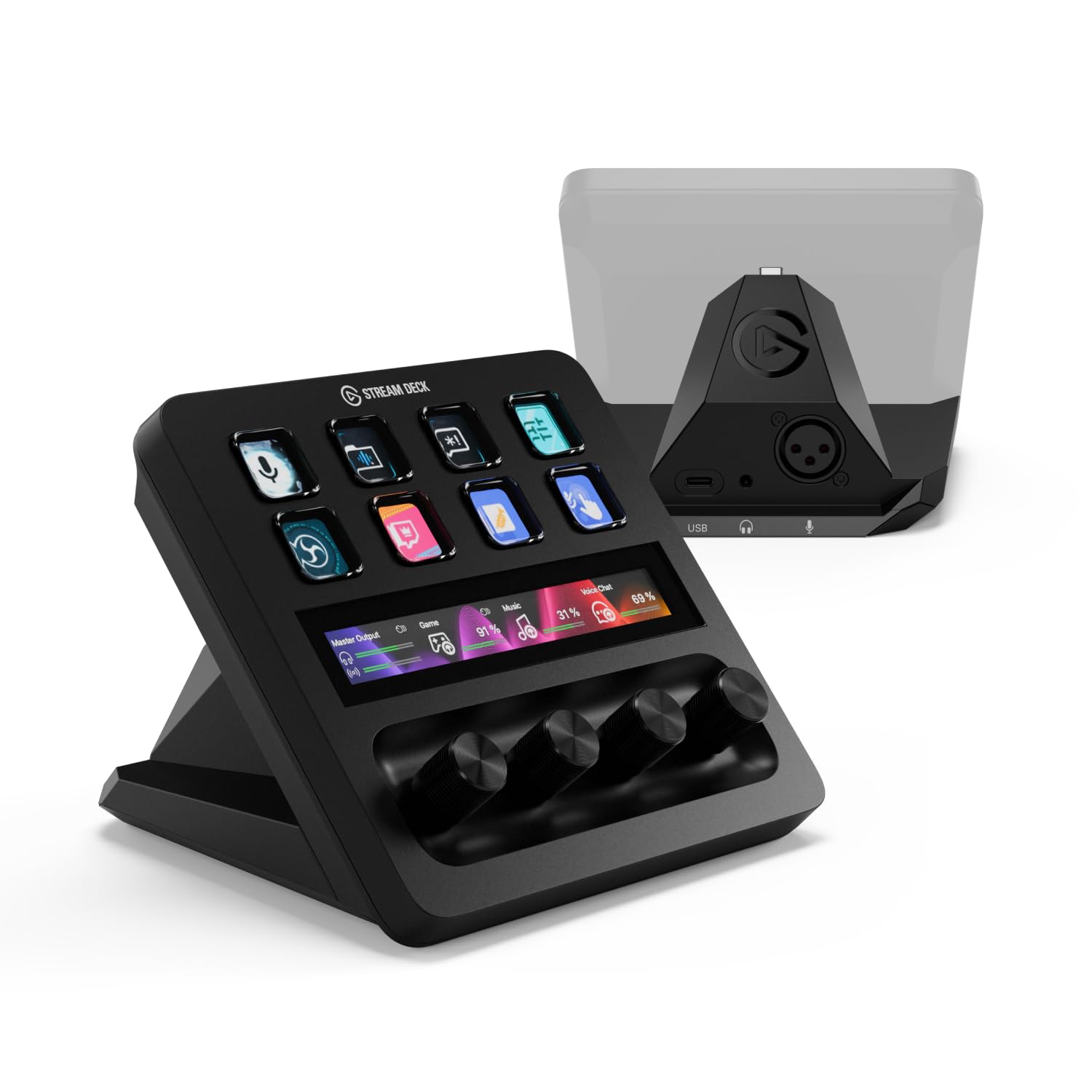 Elgato Stream Deck + XLR - Audio Mixer & Controller with Rear XLR-to-USB Mic Input