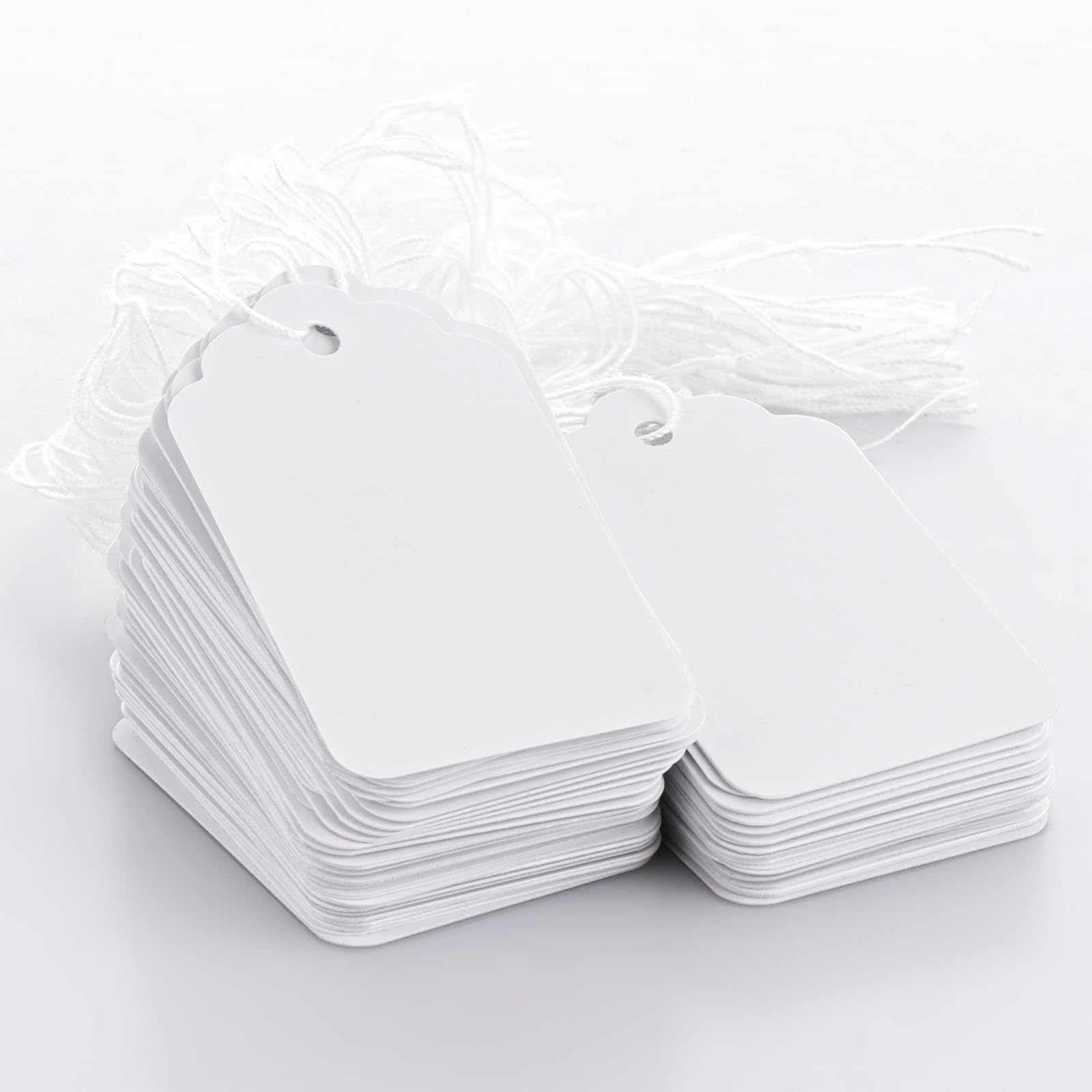 ASelected White Pricemarker Labels with String, 28x45mm, 1000 Pcs | Writable Paper Tags 1