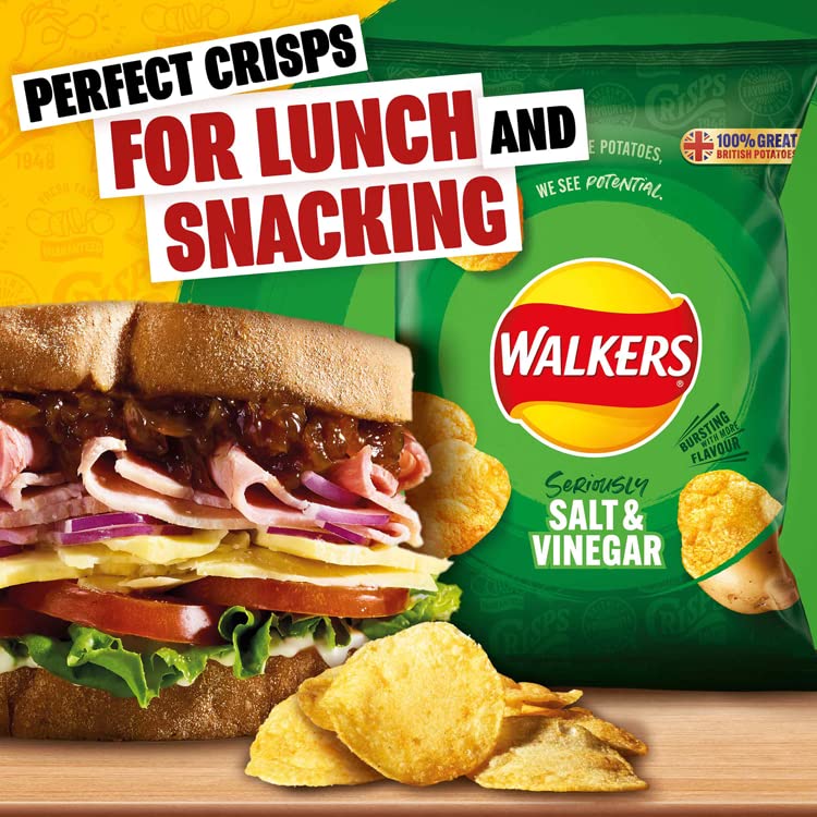 Walkers Salt & Vinegar Crisps 150g Sharing Bag