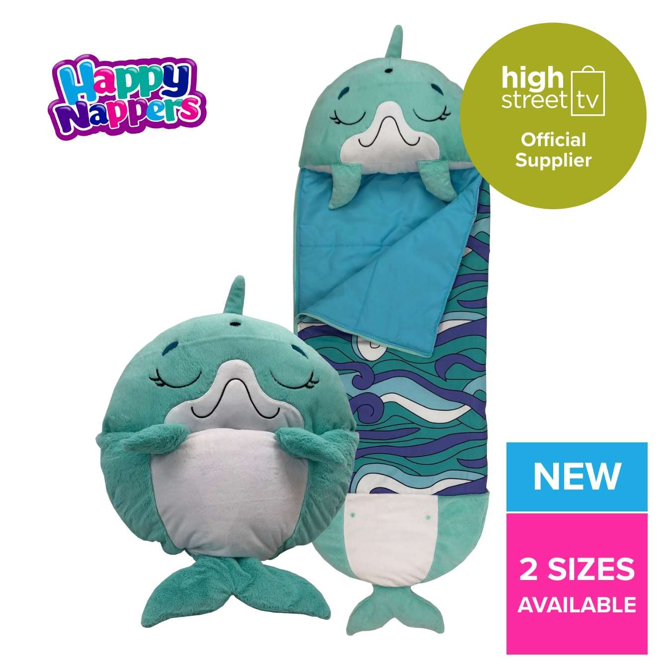 Happy Nappers Kids Sleeping Bag - Disco Dolphin - Plush Toy & Sleeping Bag for Playtime and Naps 4