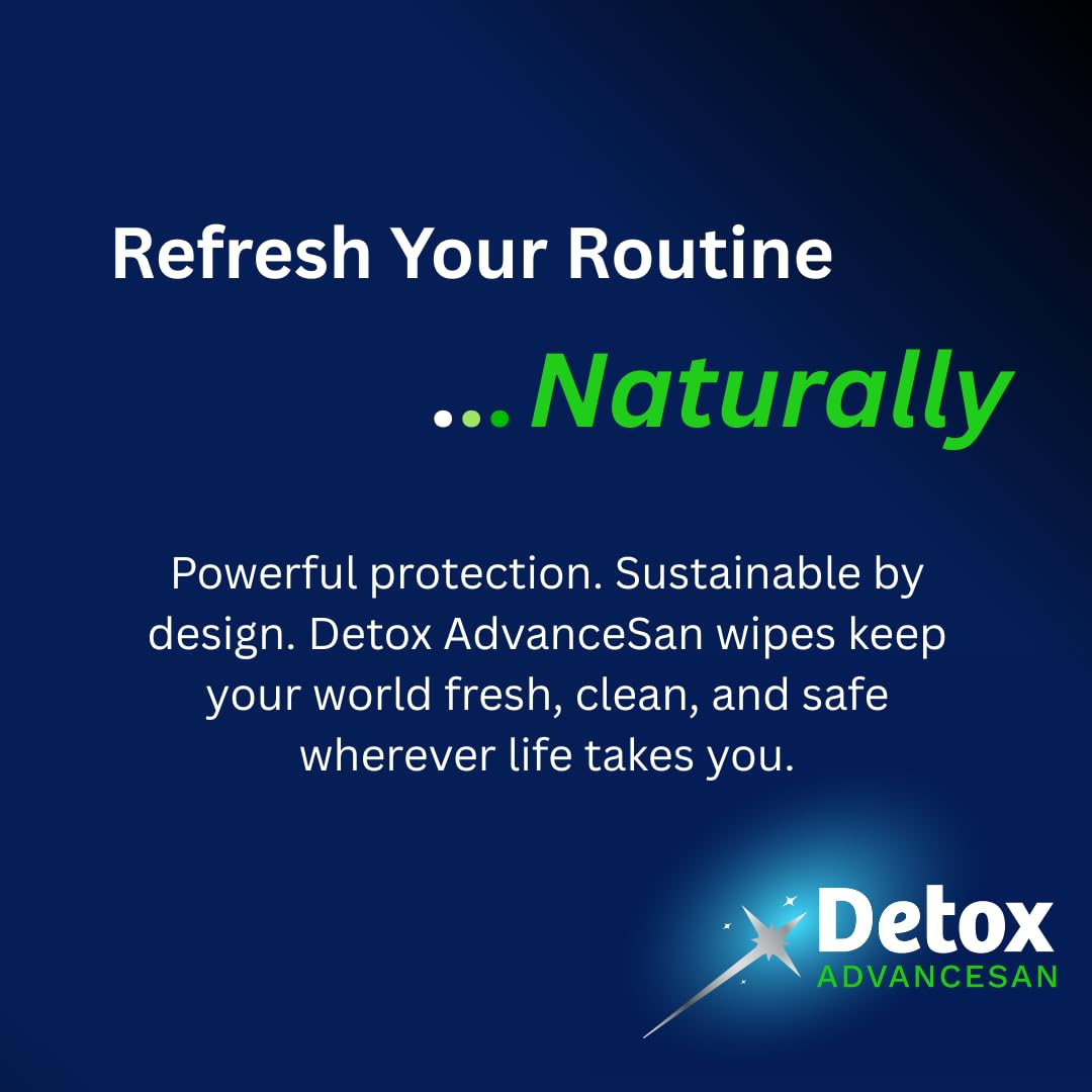 Detox AdvanceSan Multipurpose Antibacterial Wipes - Biodegradable, Lemon Scented, 80 Count 4