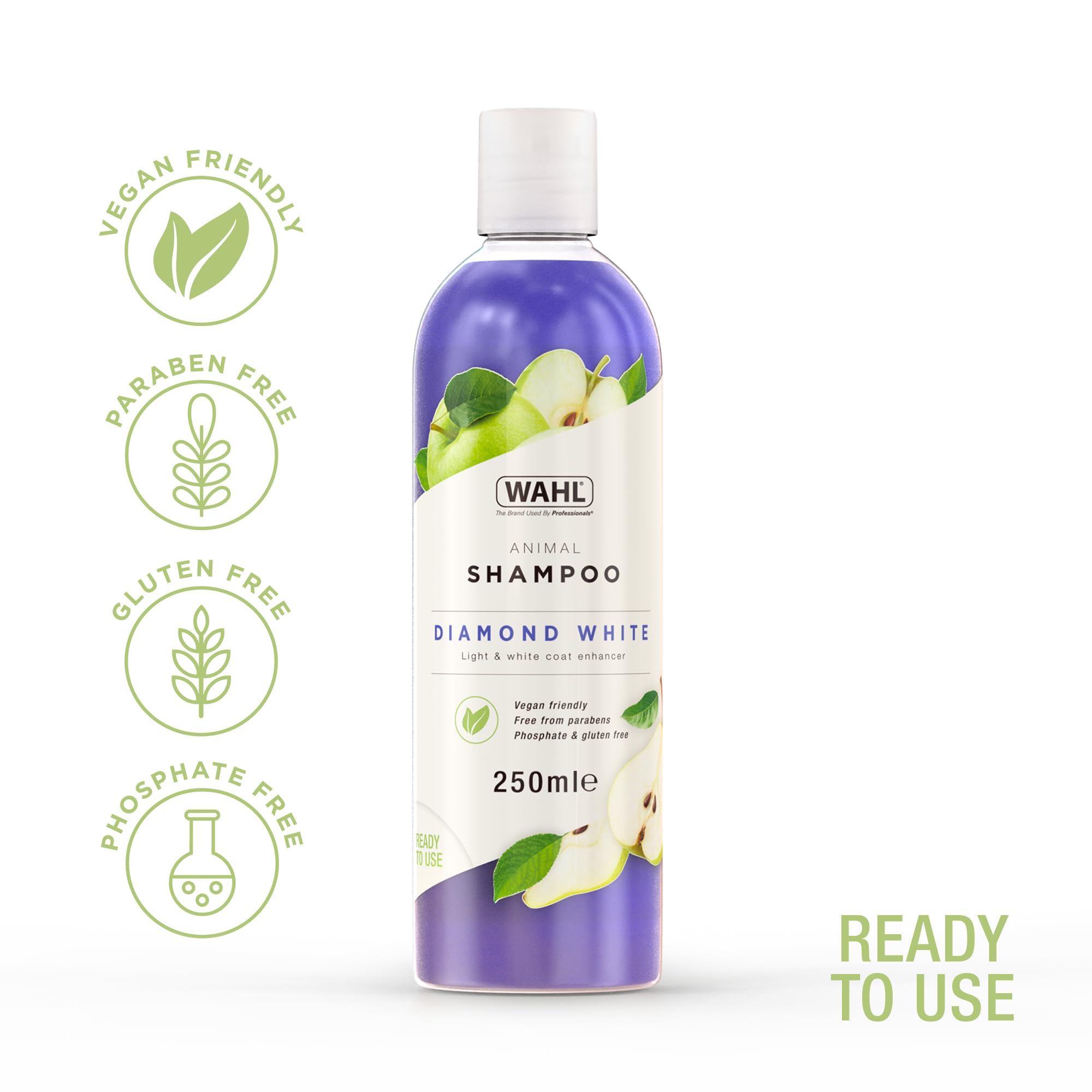 Wahl Diamond White Shampoo - Brightens Light Coats | Aloe Vera Formula | Twin Pack 2 x 250ml