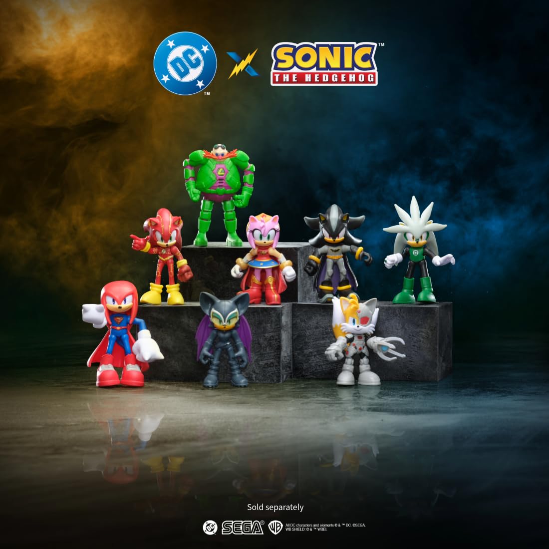 Sonic The Hedgehog Knuckles as Superman Action Figure - 2.5" / 6.35cm | Highly Articulated | Collector's Grade