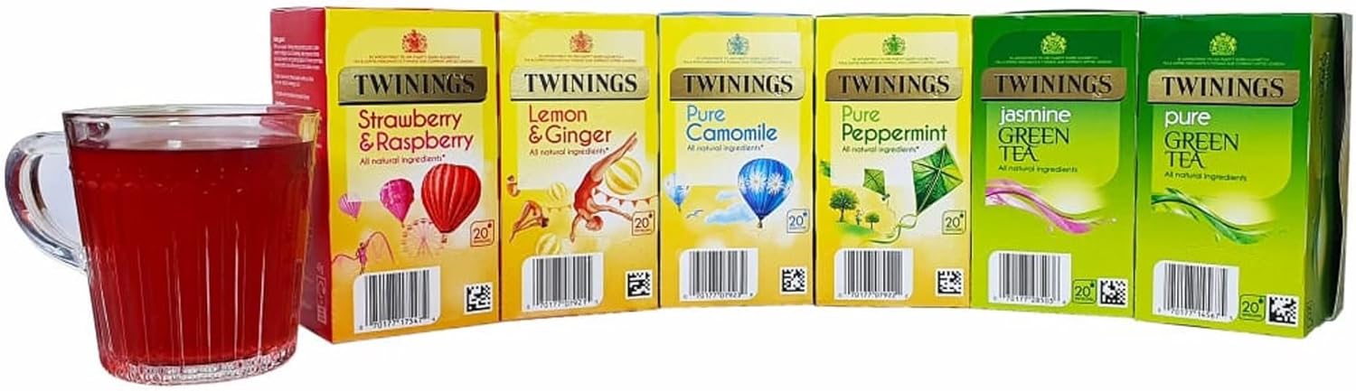 Twinings Infusions Fruit Green Variety Pack - 6 x 20 Individually Wrapped Tea Bags 9