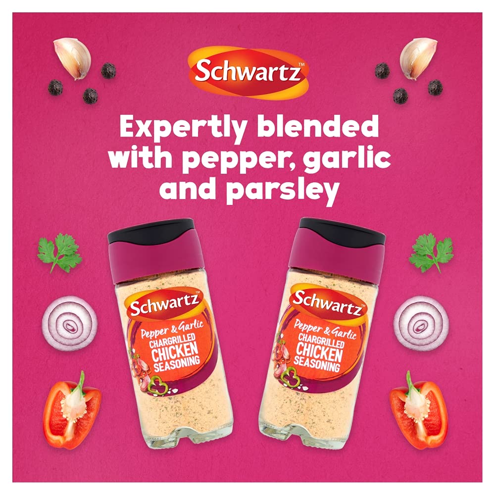 Schwartz Pepper and Garlic Chargrilled Chicken Seasoning - 51g Jar, Pack of 6