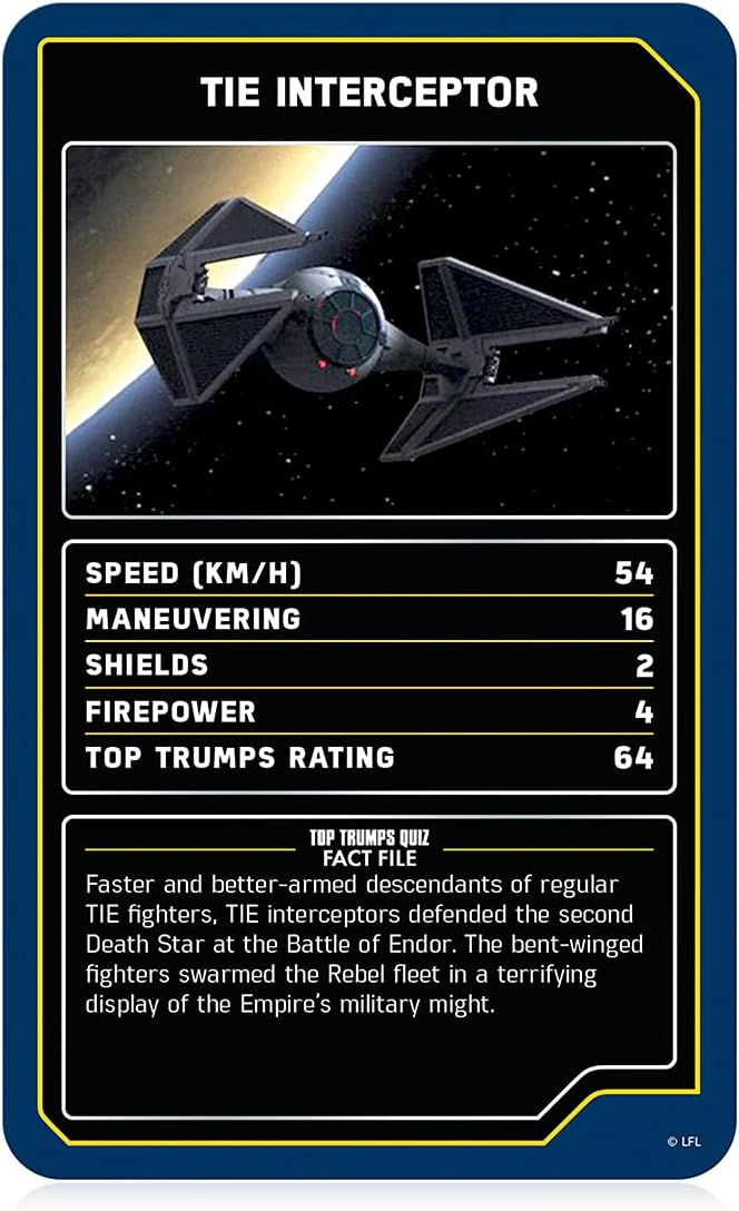 Top Trumps Star Wars Starships Card Game 4