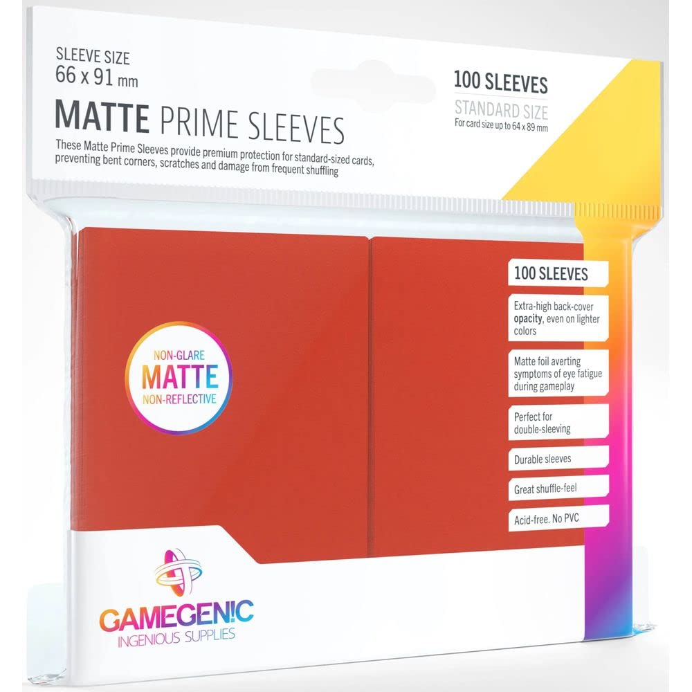 Gamegenic GGS11027ML Matte Prime Sleeves (100er-Pack), Rot
