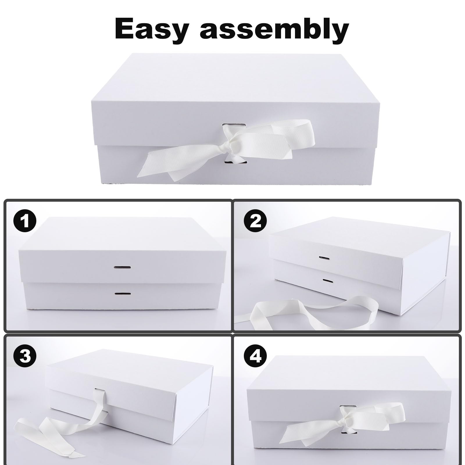 ASelected 2 Pcs Magnetic Gift Boxes - Luxury Paper for Wedding & Favors | 32.2cm x 23cm x 10.5cm 4