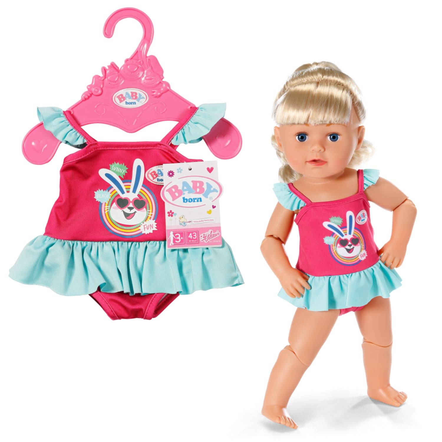 BABY born Swimsuits 833636 - 2 Assorted Styles for Dolls up to 43cm 3