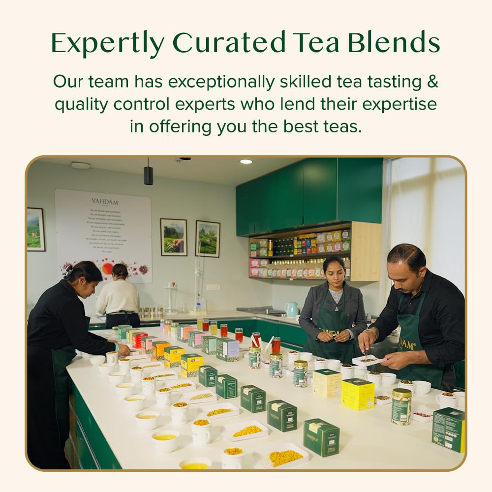 VAHDAM - Turmeric + Ginger Herbal Tea Blend (15 Pyramid Tea Bags) 8