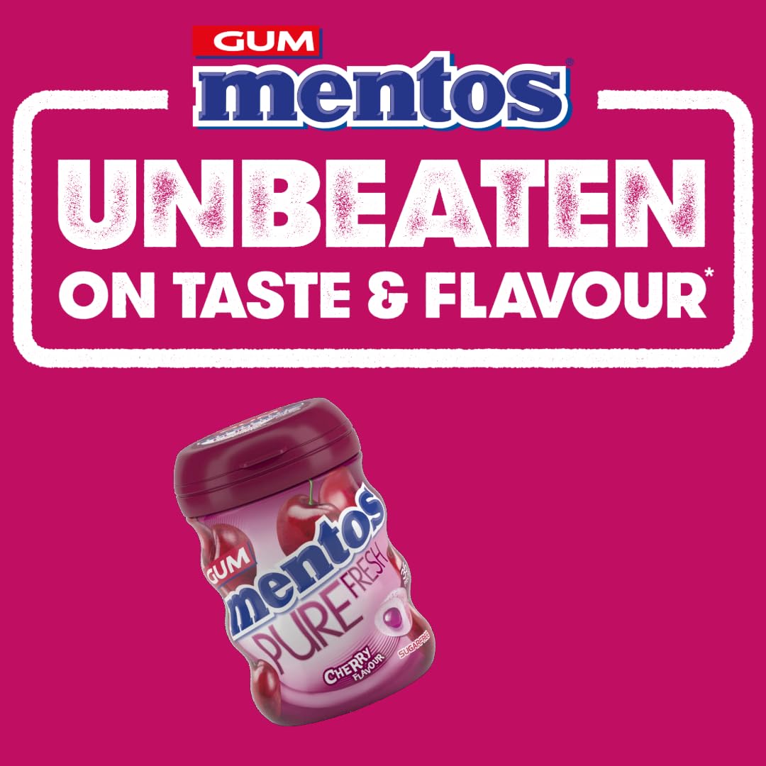 Mentos Pure Fresh Cherry Chewing Gum 35 Pieces – Sugar-Free, Xylitol-Sweetened, Gluten-Free 4