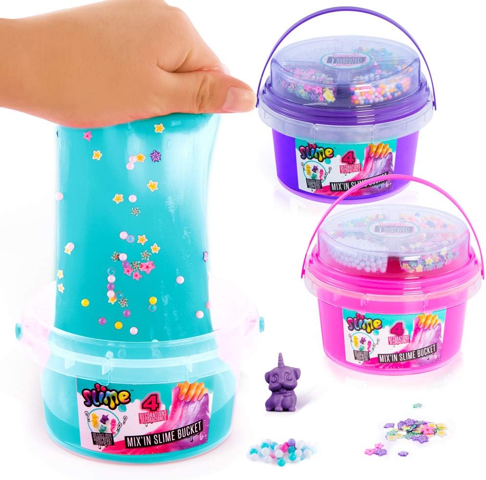Mix'in Slime Bucket - 400g Sensory Slime with Surprise Character & Decorations