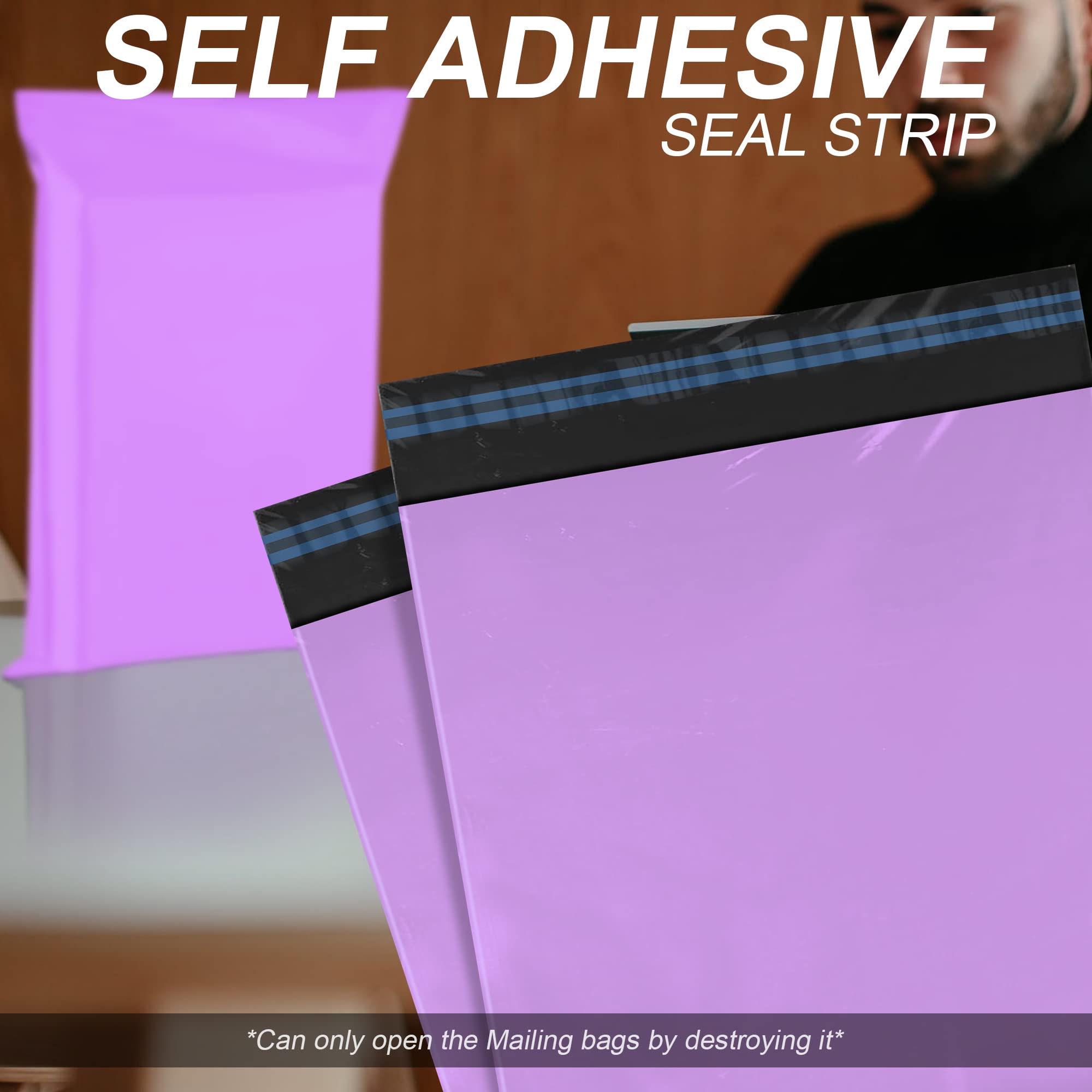 YUNJU 60 Pack Self-Seal Plastic Mail Bags - Non-Transparent Shipping Envelopes | Mixed Sizes