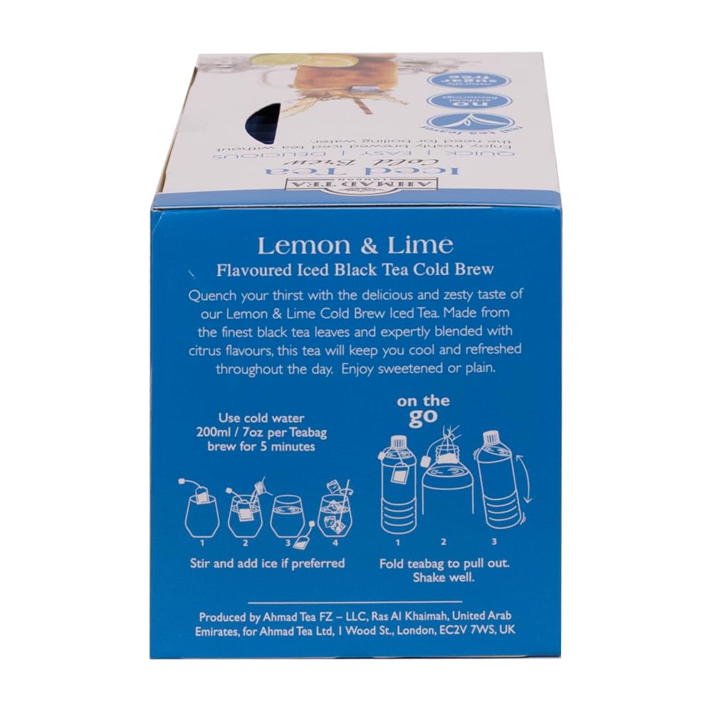 Ahmad Tea Lemon & Lime Cold Brew Black Tea - 20 Teabag Sachets