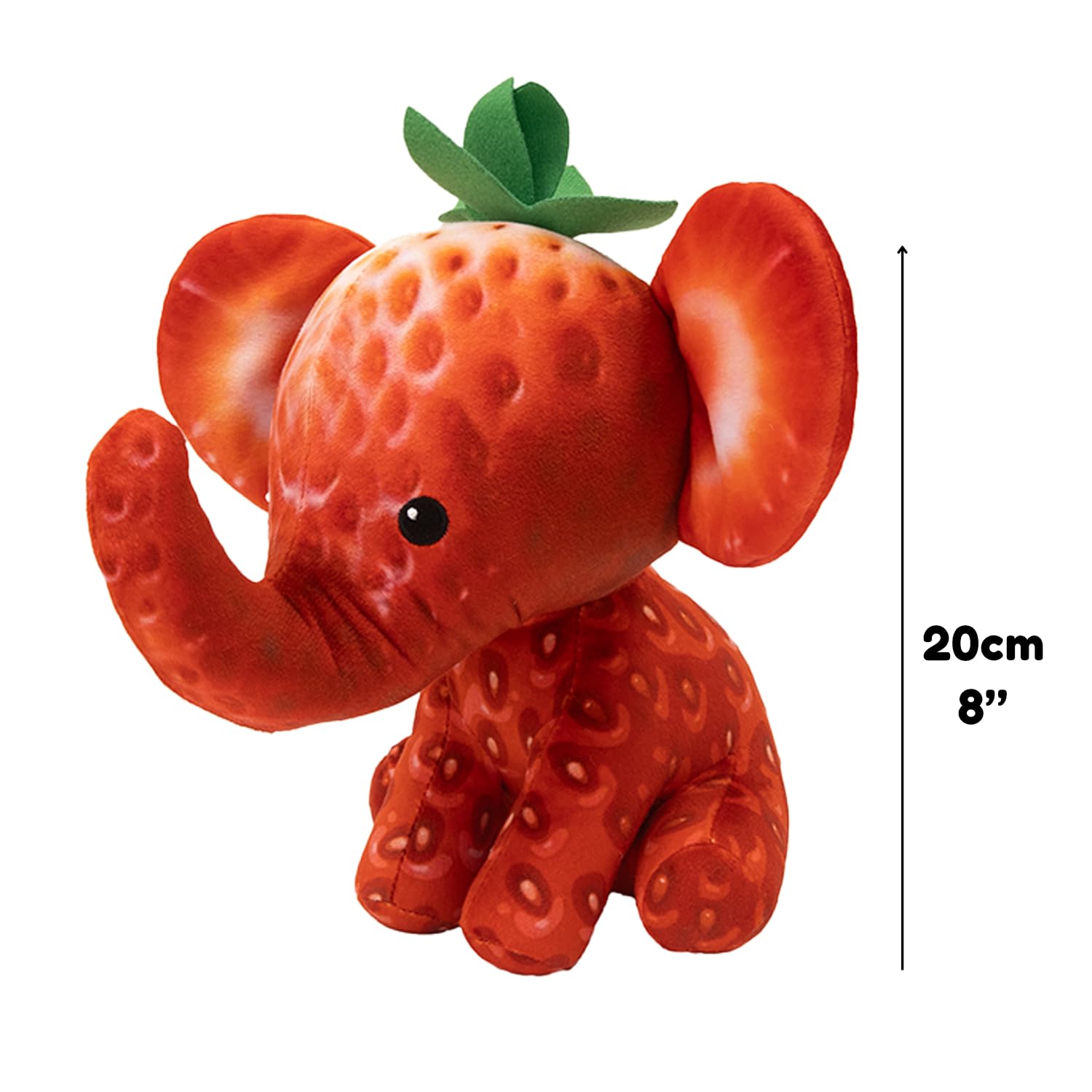 FOODIBLES Strawberry Elephant Plush Toy - Scented Fruity Stuffed Animal, 20cm 4
