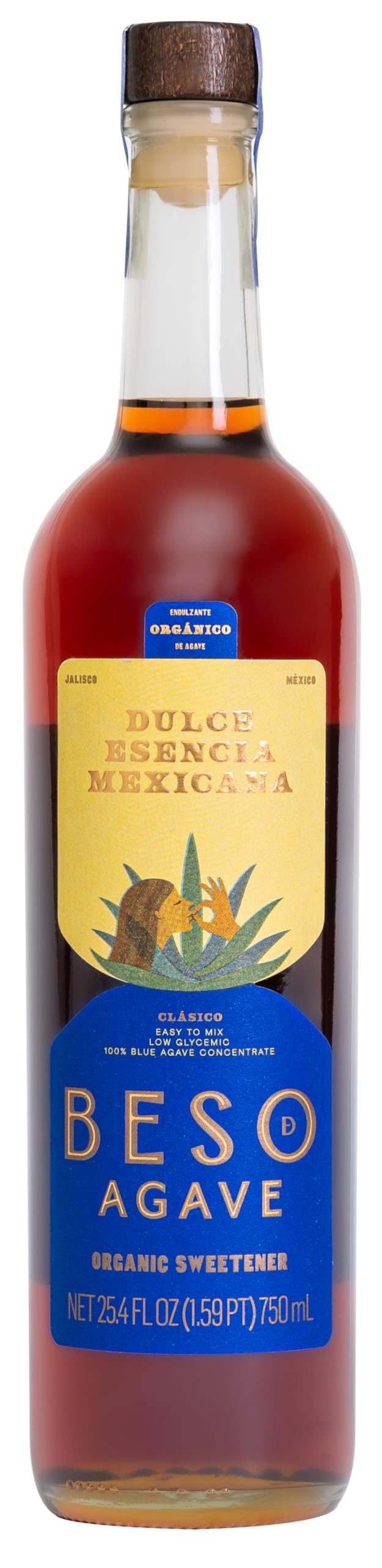Beso Organic Agave Syrup - Lowest GI Sweetener | 75cl Bottle | Made from Blue Weber Agave