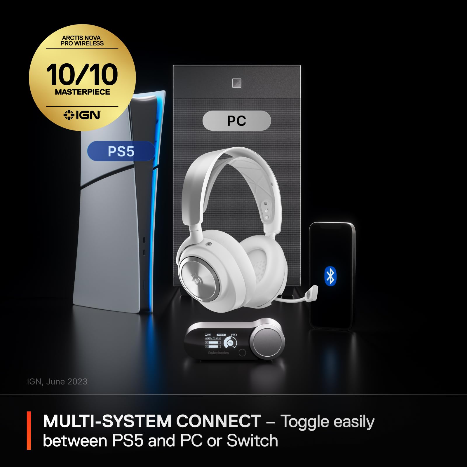 Kabelloses Multisystem-Gaming-Headset SteelSeries Arctis Nova Pro mit aktiver Geräuschunterdrückung 3