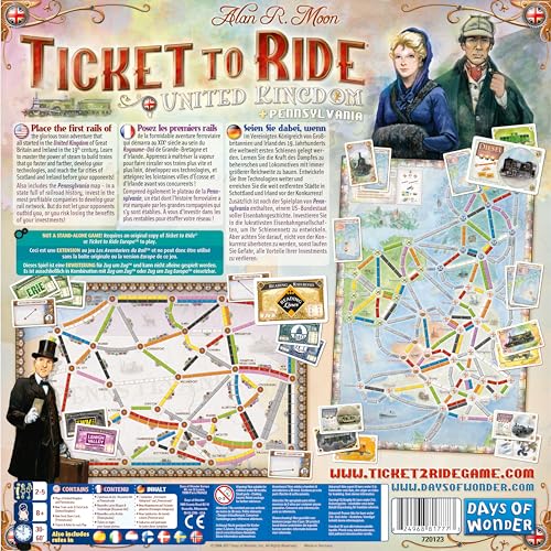 Days of Wonder Ticket to Ride United Kingdom & Pennsylvania Expansion 3
