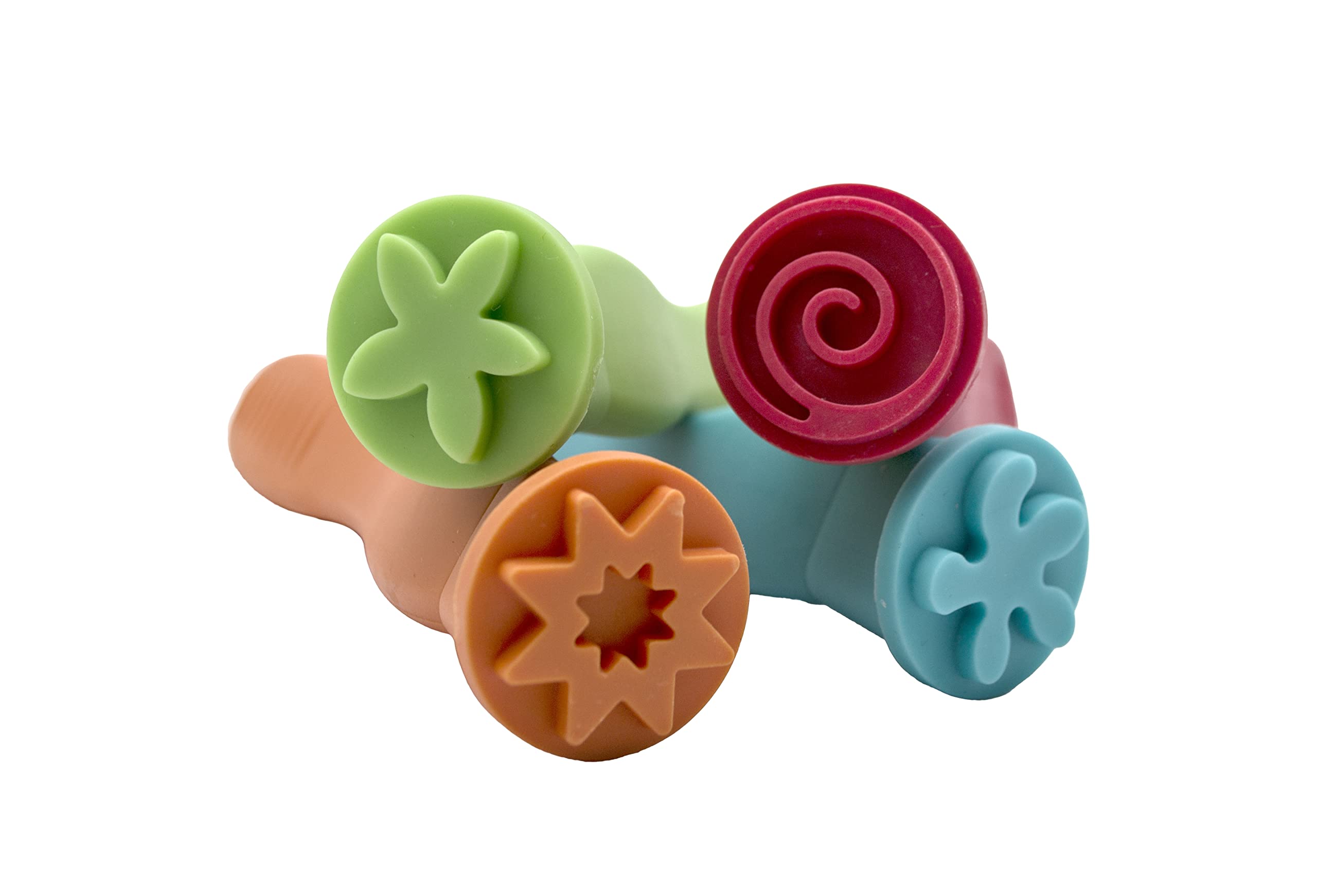Craftplay Soft Grip Pattern Stampers - Pack of 4 | Washable Rubber Stamps for Kids 3