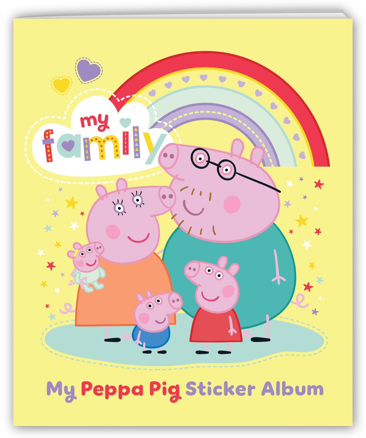 Peppa Pig Family Sticker Collection and Album - Featuring Evie Foiled Stickers