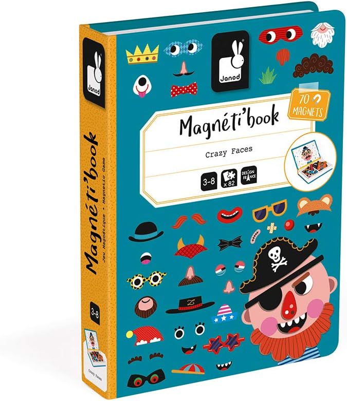 Janod Magneti'Book Crazy Faces - Educational Magnetic Puzzle Game for Kids 4