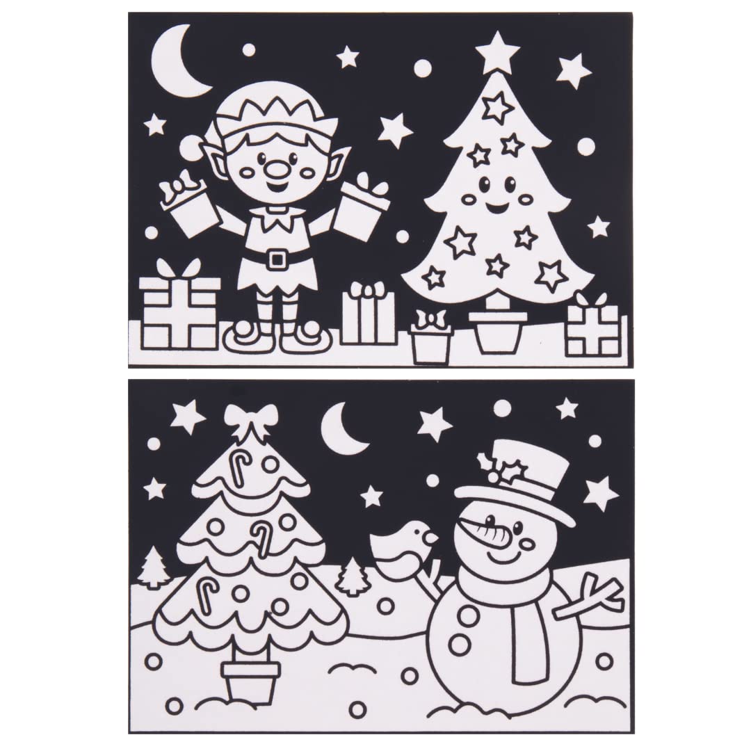 Baker Ross Christmas Colour in Art Pictures - Pack of 10 Fuzzy Craft Kit 6