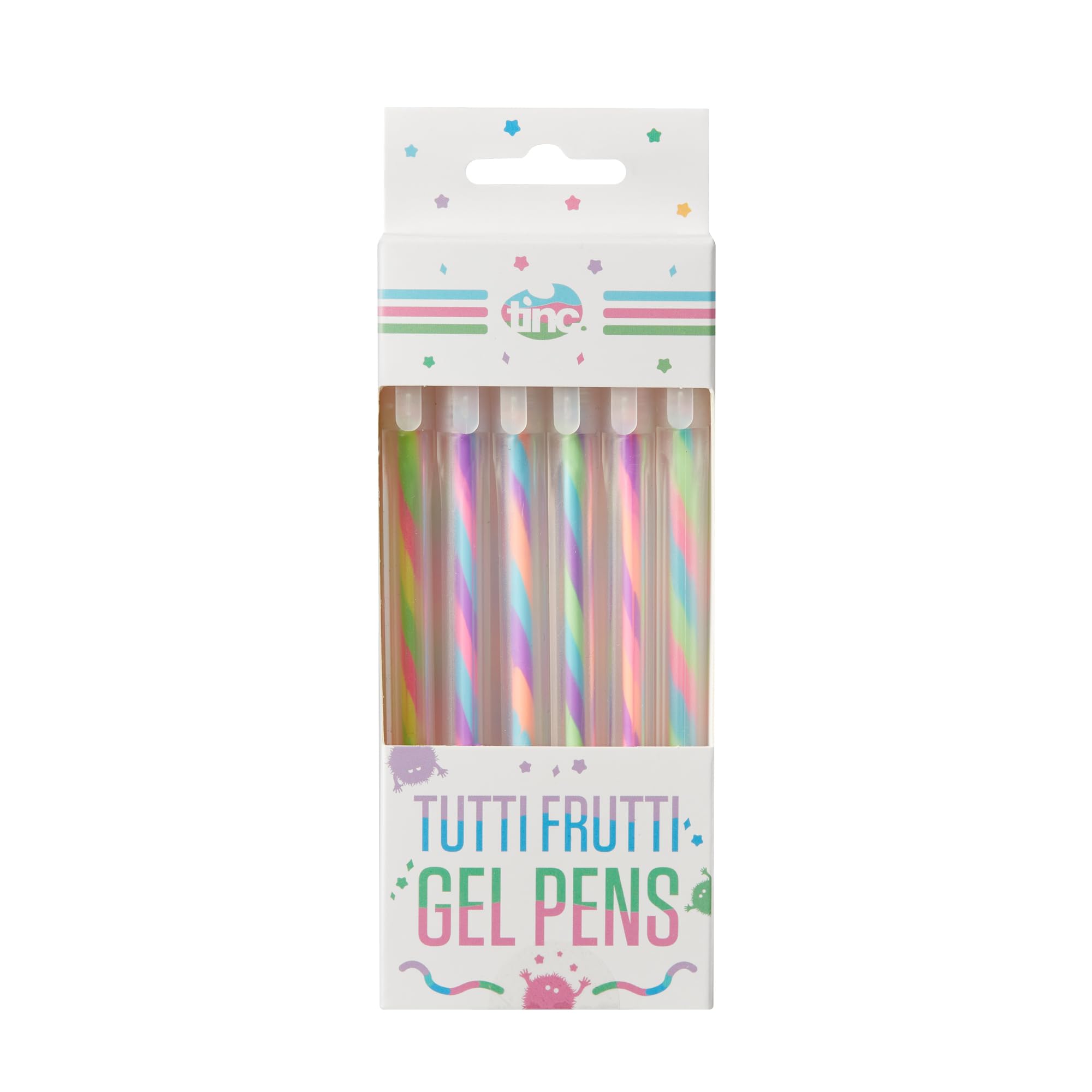Tinc Tutti Frutti Gel Pens - Set of 6 with Rainbow Changing Ink | 0.7mm Medium Point | Multicolor
