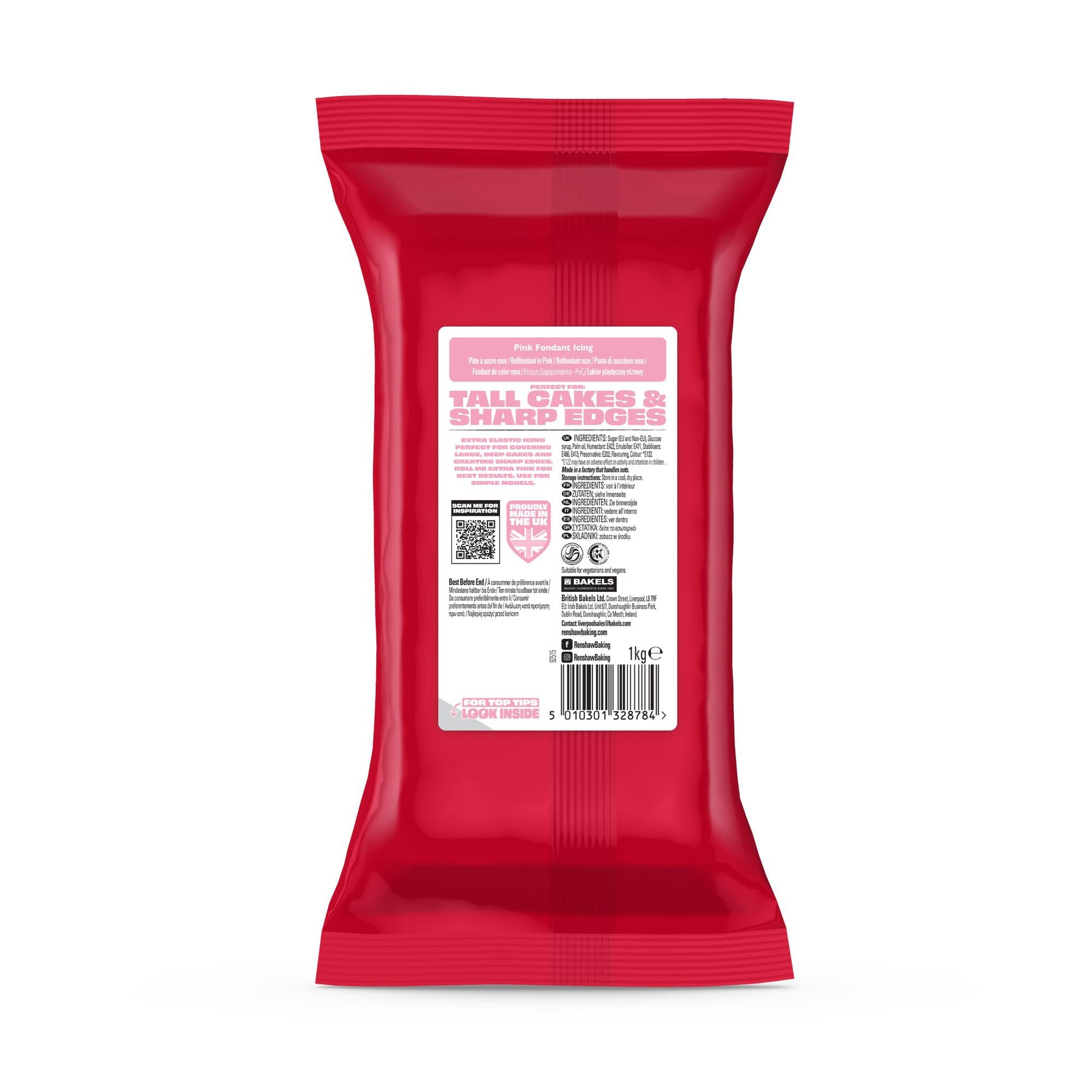 Renshaw - Extra Stretch Smooth & Thin Pink Fondant Icing 1 kg 4