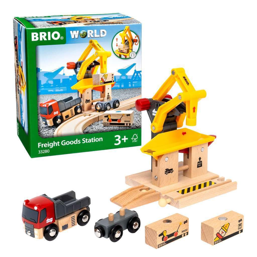 BRIO World Freight Goods Station - Wooden Railway Train Set for Kids 6