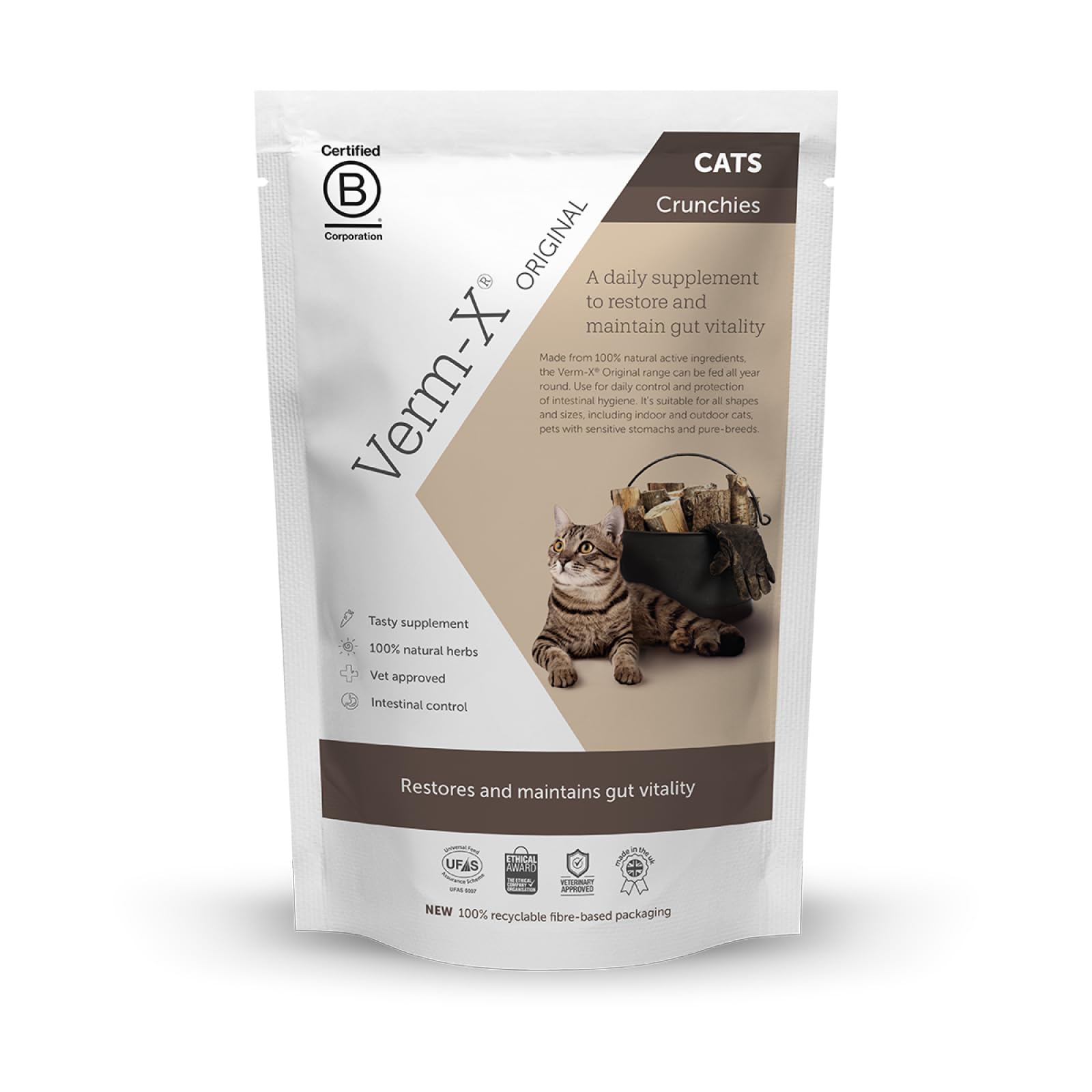 Verm-X Natural Treats for Cats - 60g | Supports Intestinal Hygiene | Vet Approved