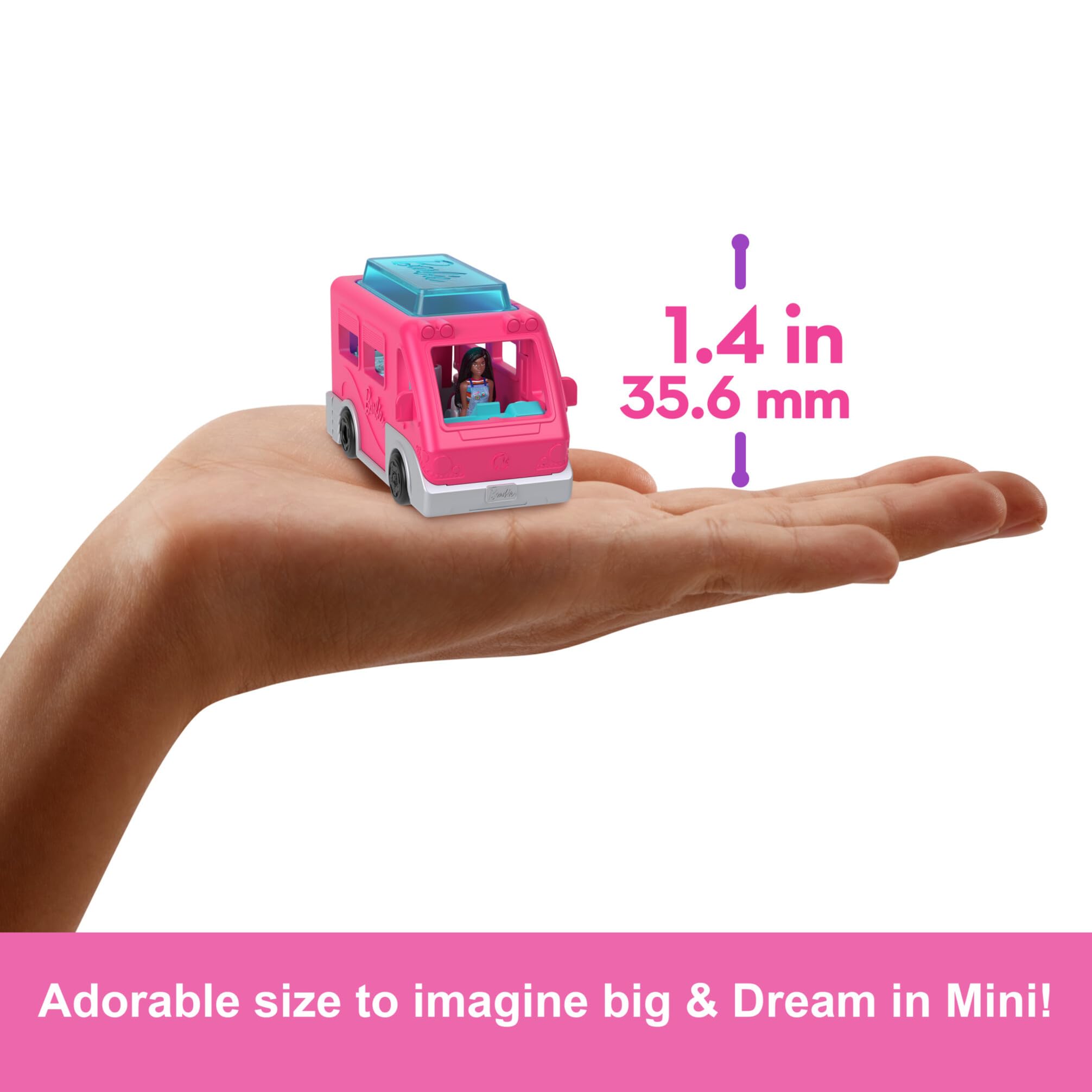 Mini Barbie Land 4-Pack Doll & Vehicle Playset - Color Change Fun for Ages 4+ 3