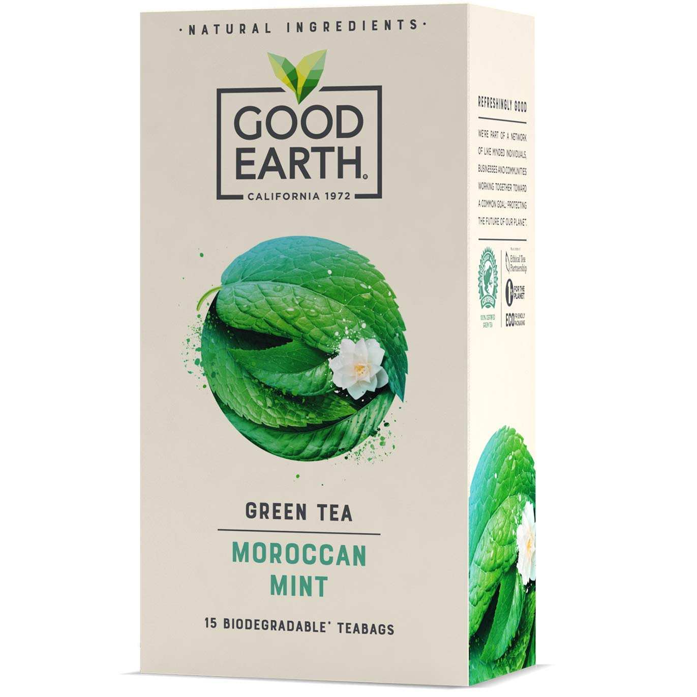 Good Earth Moroccan Mint Tea - Refreshing Green Tea with Spearmint, 15 Biodegradable Tea Bags