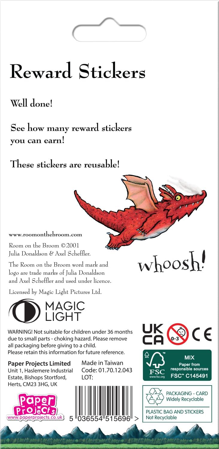 Paper Projects Room on the Broom - Sparkly Reusable Foil Reward Stickers