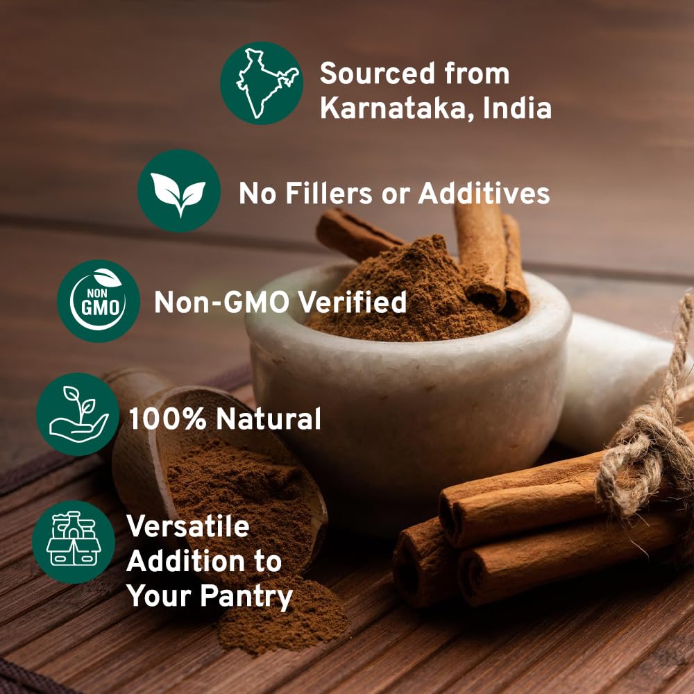 HANDPICK - Zimtpulver (200 g/7 oz) gentechnikfreier und roher gemahlener Zimt im wiederverschließbaren Beutel 7